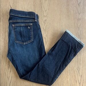 rag & bone Dark Wash Cuffed Jeans 26